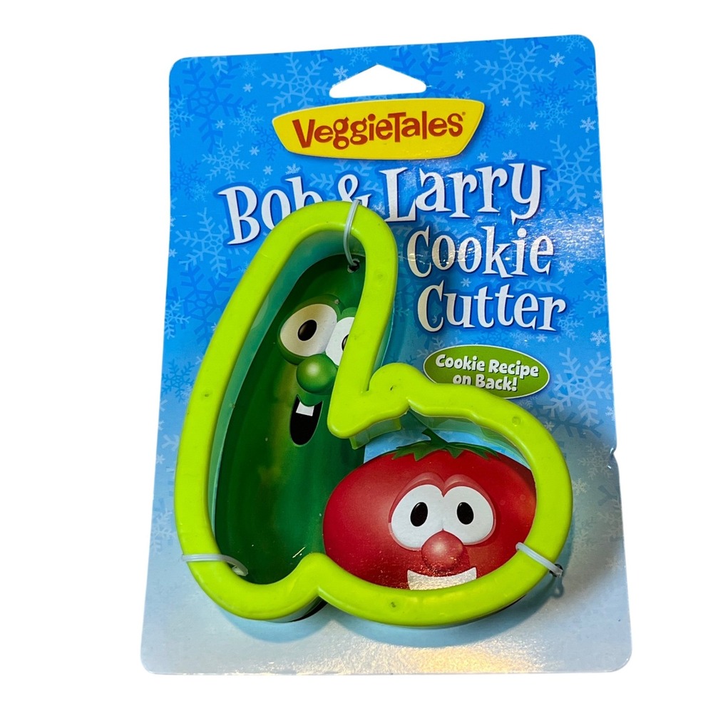 VeggieTales Bob & Larry Cookie Cutter Green Plastic Big Idea 2008 New